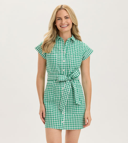 Renwick Caddie Shirt Dress R1424 / Green Gingham / XS Renwick Caddie Shirt Dress R1424 / Green Gingham / XS